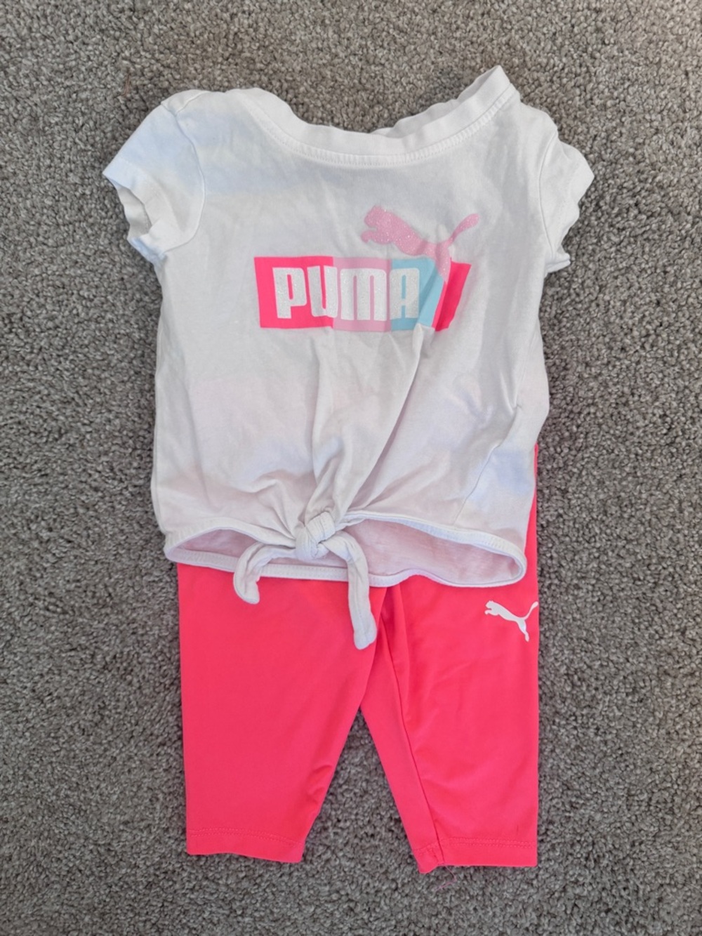 Puma White Tee with Pink Accent